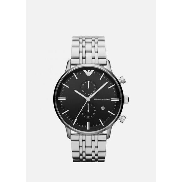 Emporio Armani Watch Gianni AR1648 Silver/Blue Chronograph Men’s Quartz New